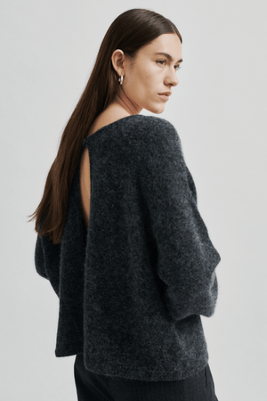 AINA KNIT CARDIGAN DARK GREY