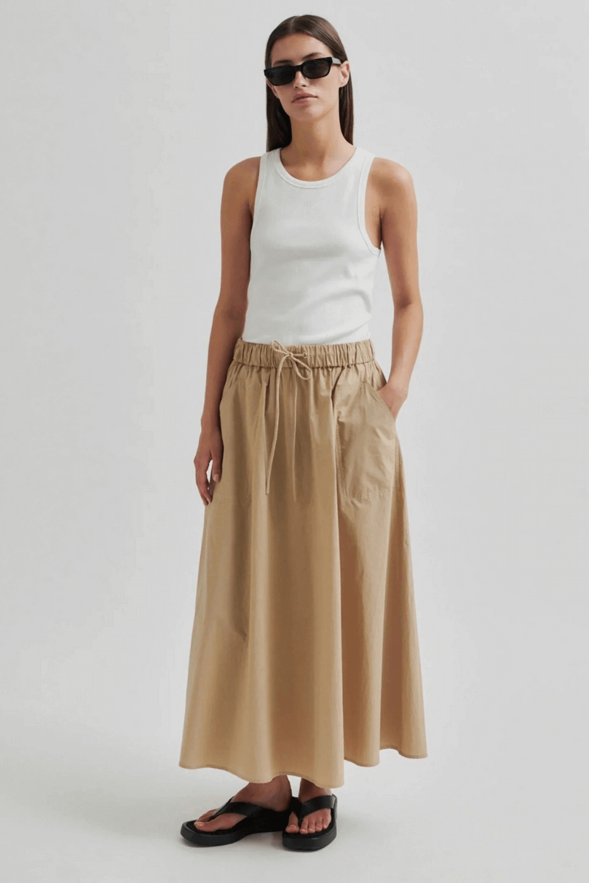 ALISA TRIM DETAIL SKIRT PURE CASHMERE