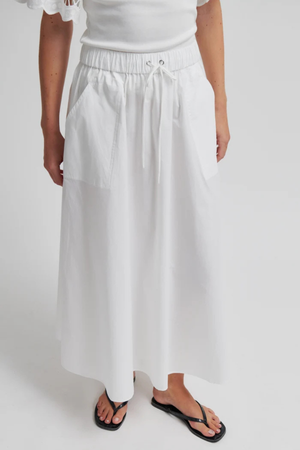 ALISA DRAWSTRING SKIRT WHITE