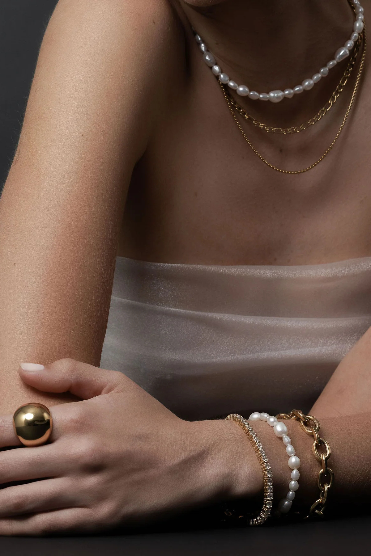 ALLURE BRACELET PEARL/GOLD