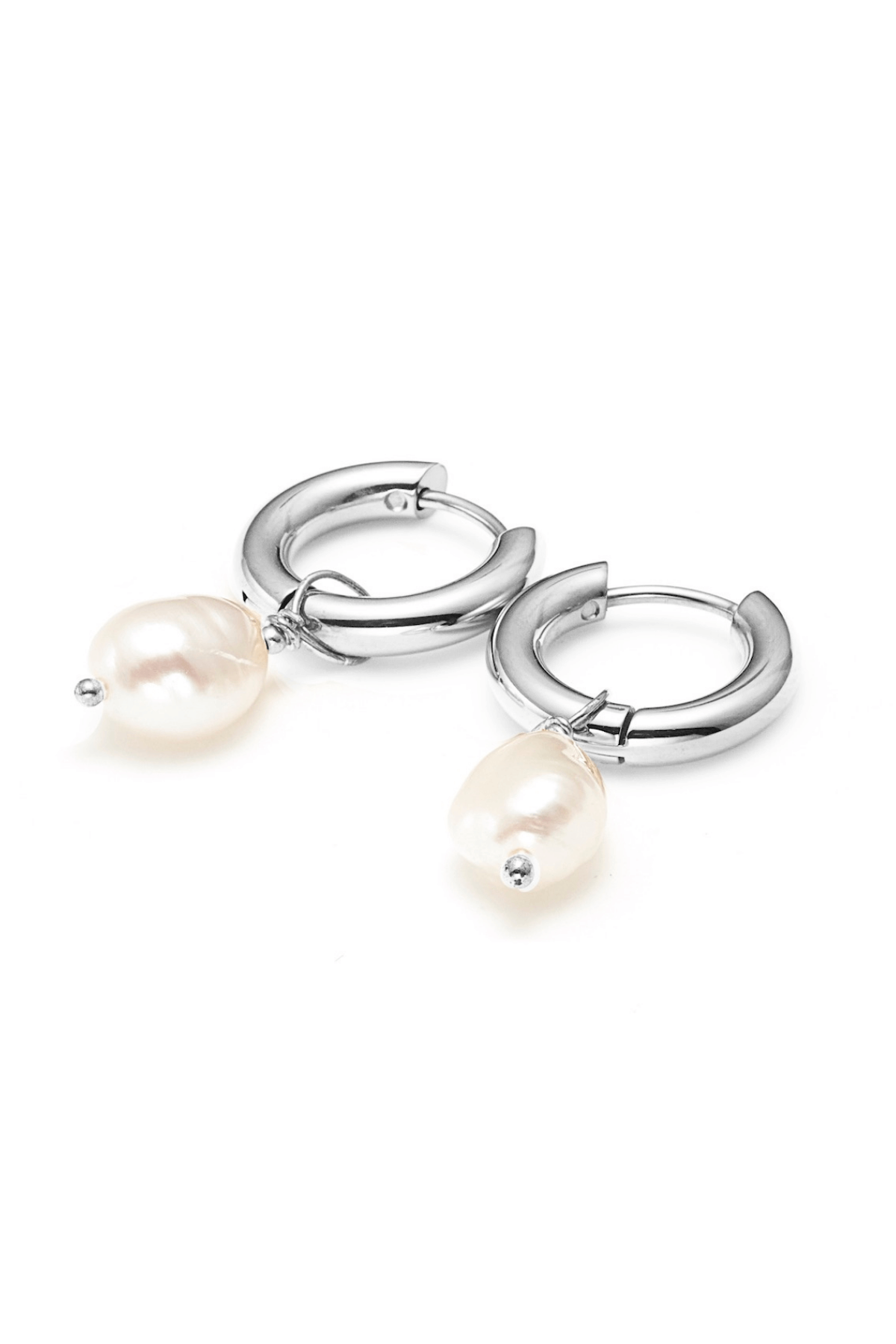 ALLURE HOOPS PEARL/SILVER