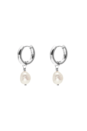 ALLURE HOOPS PEARL/SILVER