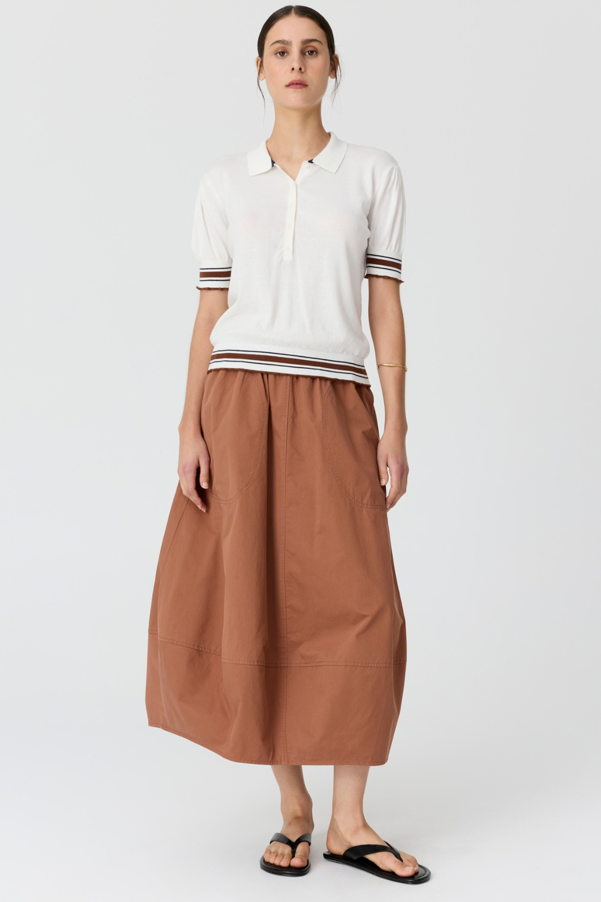 ALMA BUBBLE SKIRT TOFFEE