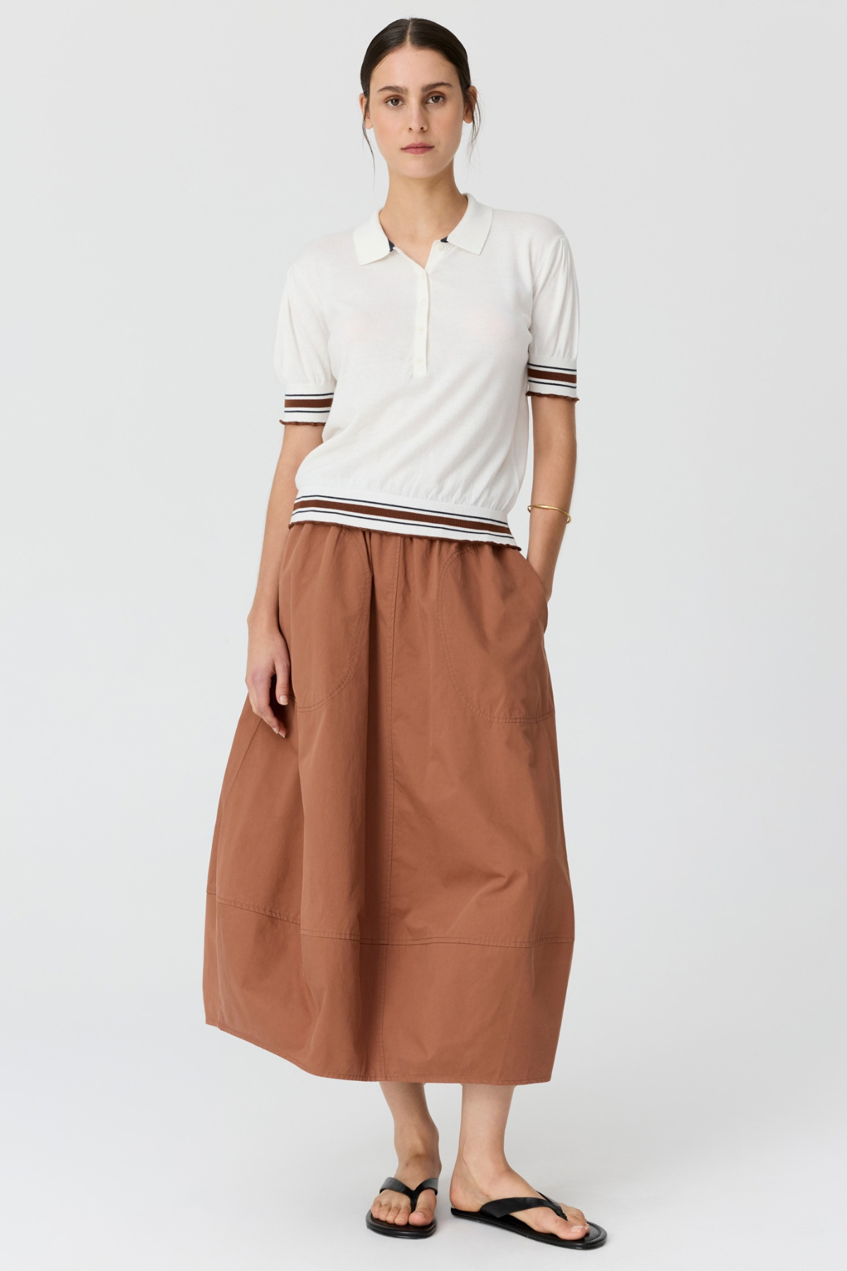 ALMA BUBBLE SKIRT TOFFEE