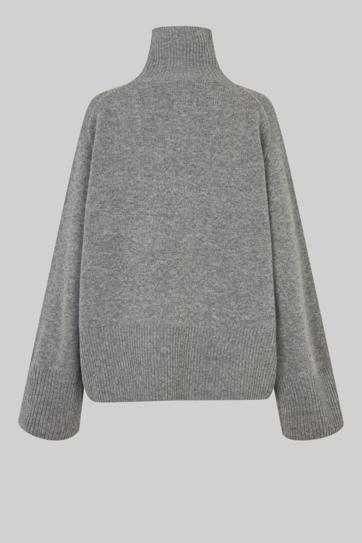 ALPHA WOOL HIGH NECK KNIT CHARCOAL GREY
