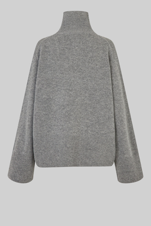 ALPHA WOOL HIGH NECK KNIT CHARCOAL GREY