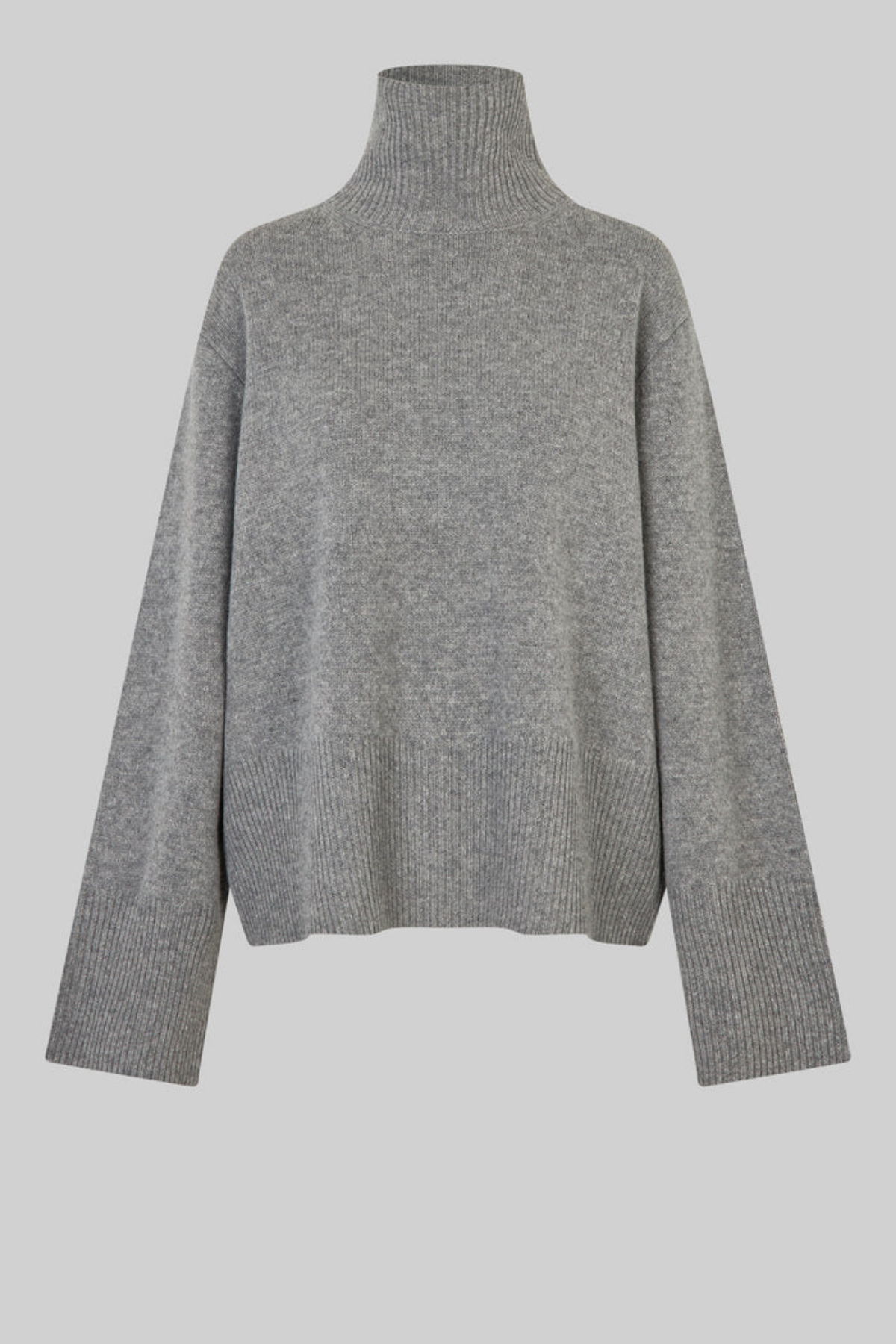 ALPHA WOOL HIGH NECK KNIT CHARCOAL GREY