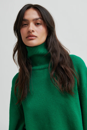 ALPHA WOOL HIGH NECK KNIT LUSH MEADOW