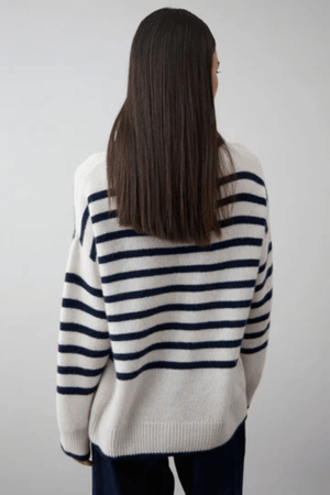 AMINA TURTLENECK ALABASTER/FRENCH NAVY