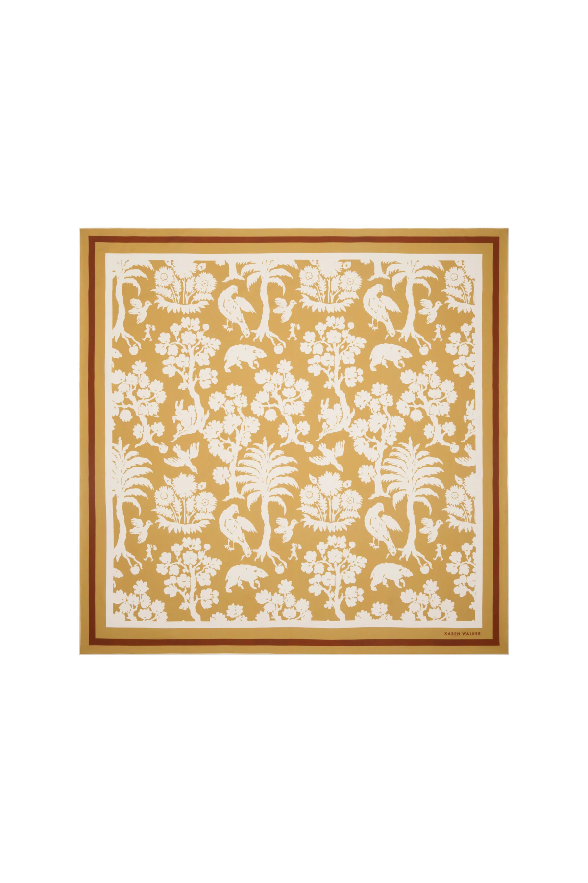 ANIMAL KINGDOM CLASSIC SILK SCARF OCHRE