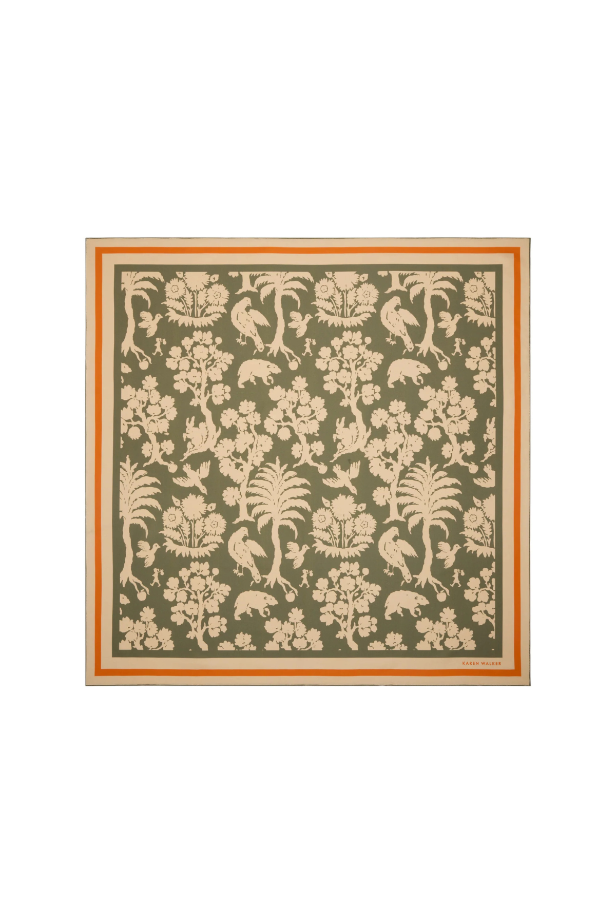 ANIMAL KINGDOM CLASSIC SILK SCARF OLIVE