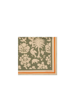 ANIMAL KINGDOM CLASSIC SILK SCARF OLIVE