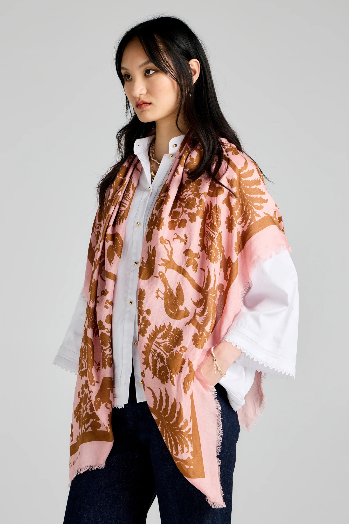 ANIMAL KINGDOM MODAL TWILL SCARF PINK