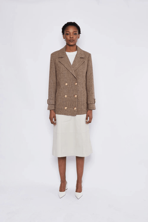 ANNIE BLAZER TARTAN TAN