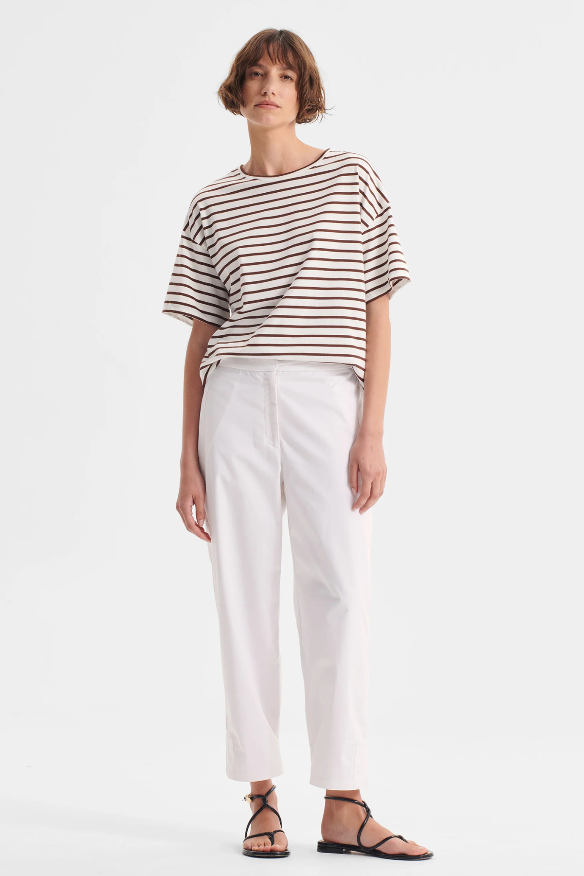 ARCHIE STRIPE TEE MOCHA/WHITE