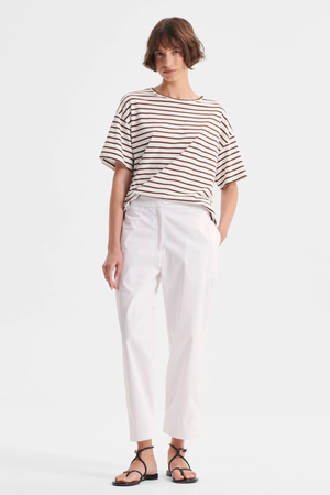 ARCHIE STRIPE TEE MOCHA/WHITE