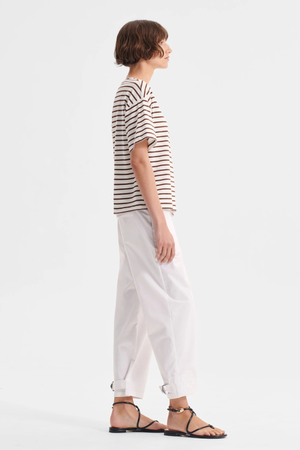 ARCHIE STRIPE TEE MOCHA/WHITE