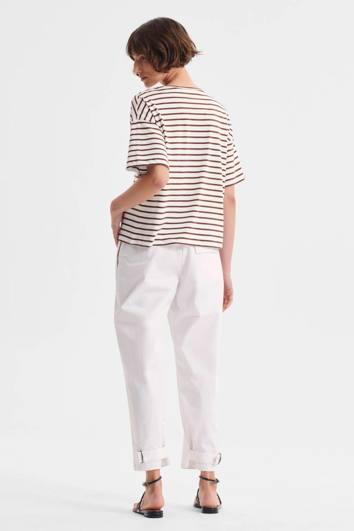ARCHIE STRIPE TEE MOCHA/WHITE