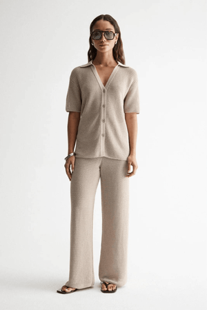 ASPEN CROCHET SHIRT TAUPE