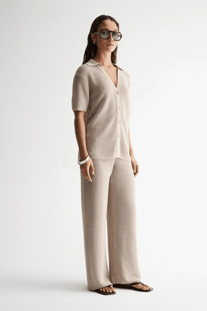 ASPEN CROCHET SHIRT TAUPE