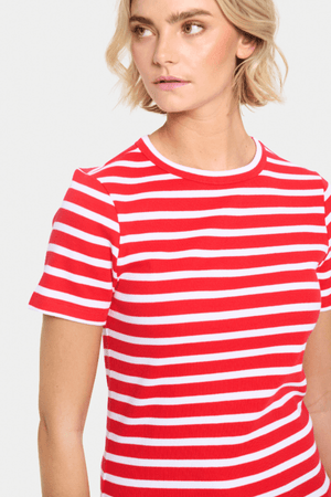 ASTER SS T-SHIRT FLAME WHITE STRIPE