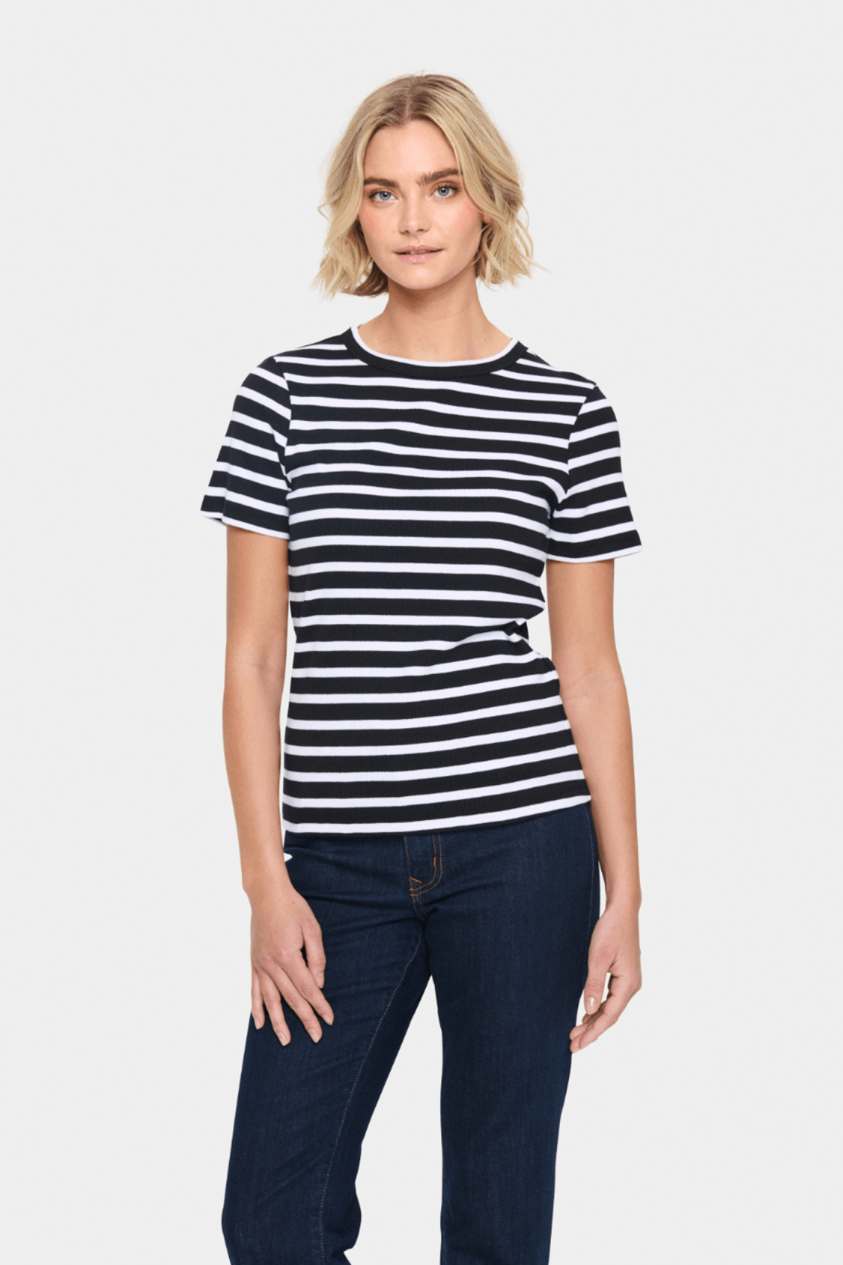 ASTER SS T-SHIRT BLACK WHITE STRIPE