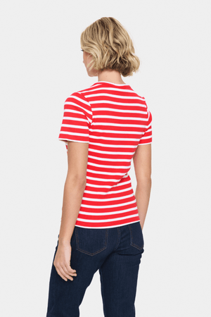 ASTER SS T-SHIRT FLAME WHITE STRIPE