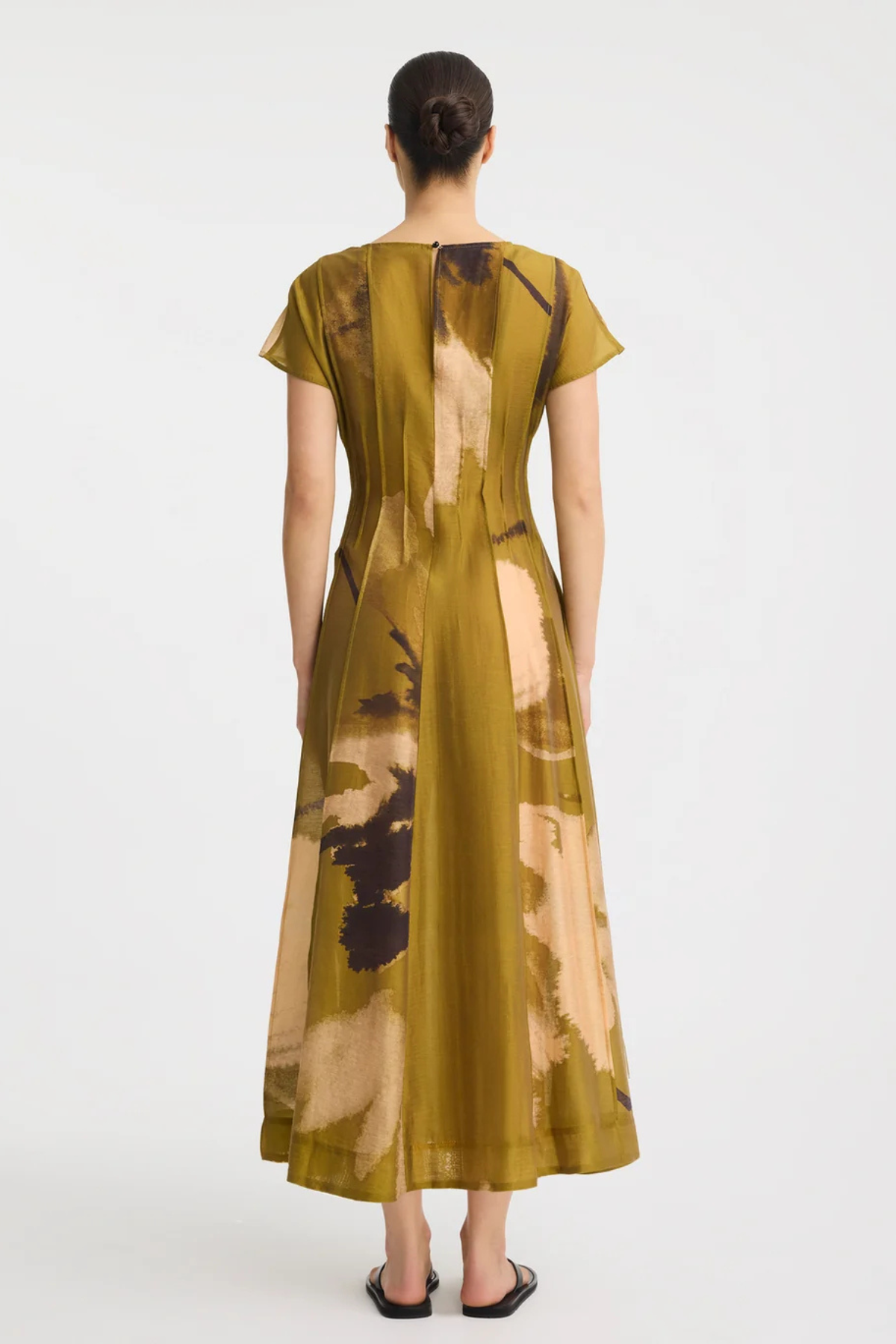 ASTRA PINTUCK DRESS MOSS PRINT
