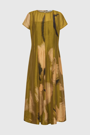ASTRA PINTUCK DRESS MOSS PRINT