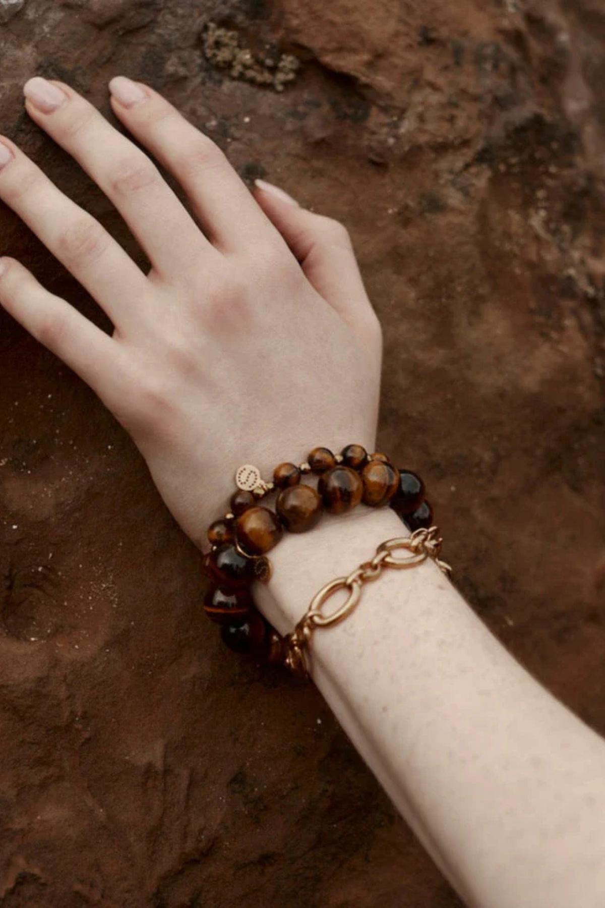 AURORA BRACELET TIGERS EYE/GOLD