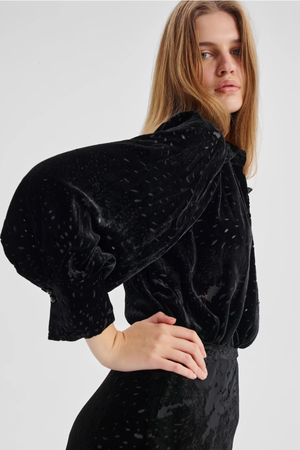 AURORA VELVET BLOUSE BLACK