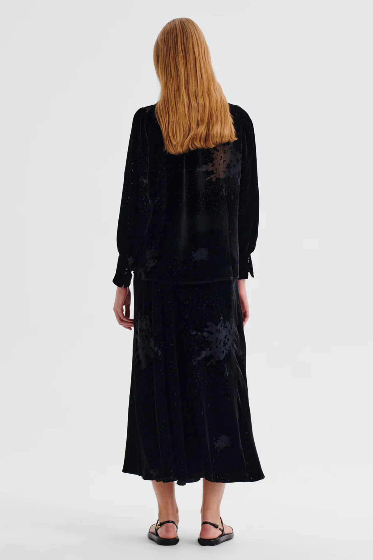 AURORA VELVET BLOUSE BLACK