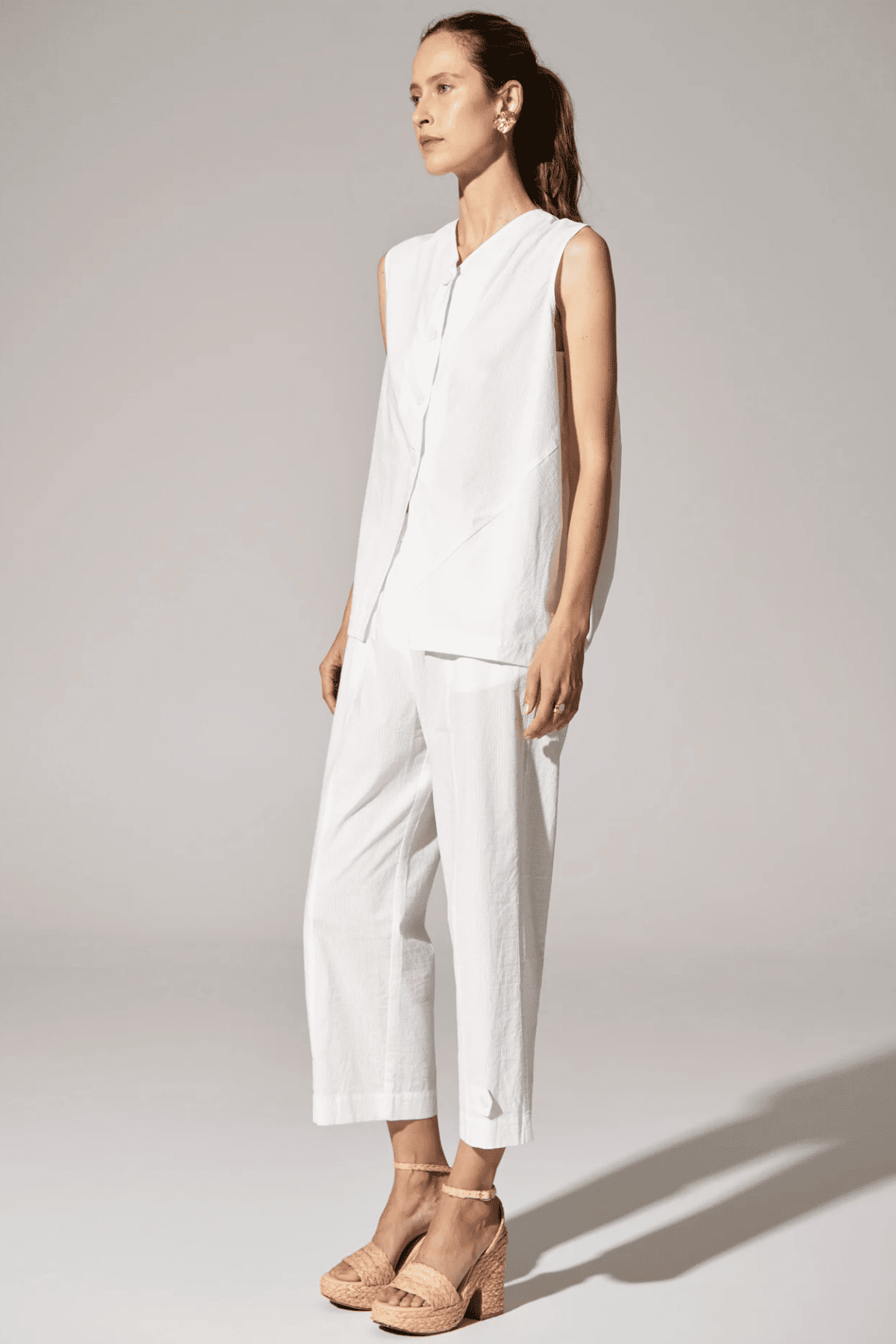 AVA DRAPED REVERSIBLE TANK WHITE
