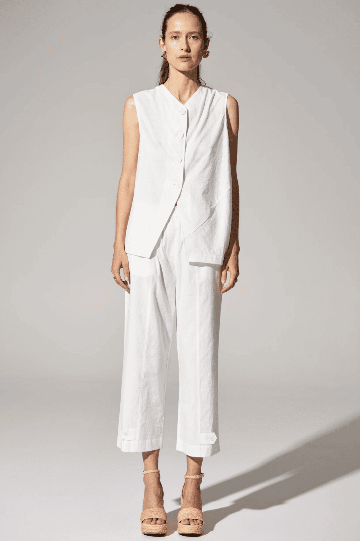 AVA DRAPED REVERSIBLE TANK WHITE