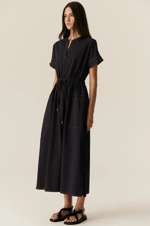 AVRID DRAWCORD DRESS INK