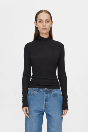 AXIAL LONG SLEEVE TOP BLACK