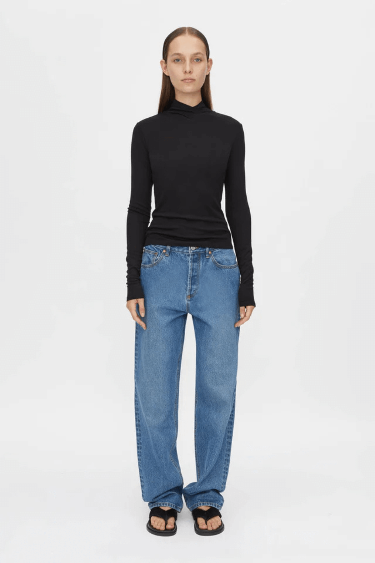 AXIAL LONG SLEEVE TOP BLACK