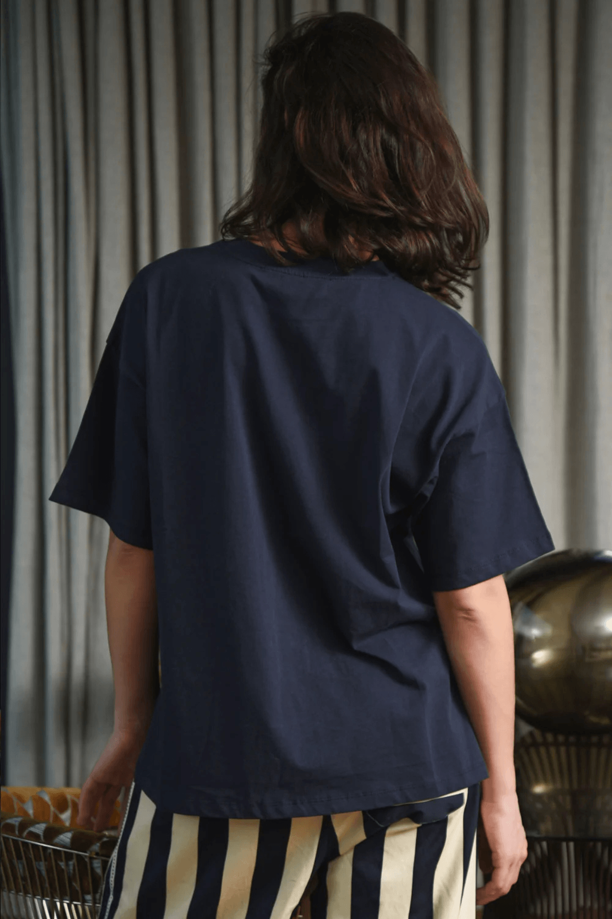 BEADING LADY T-SHIRT NAVY
