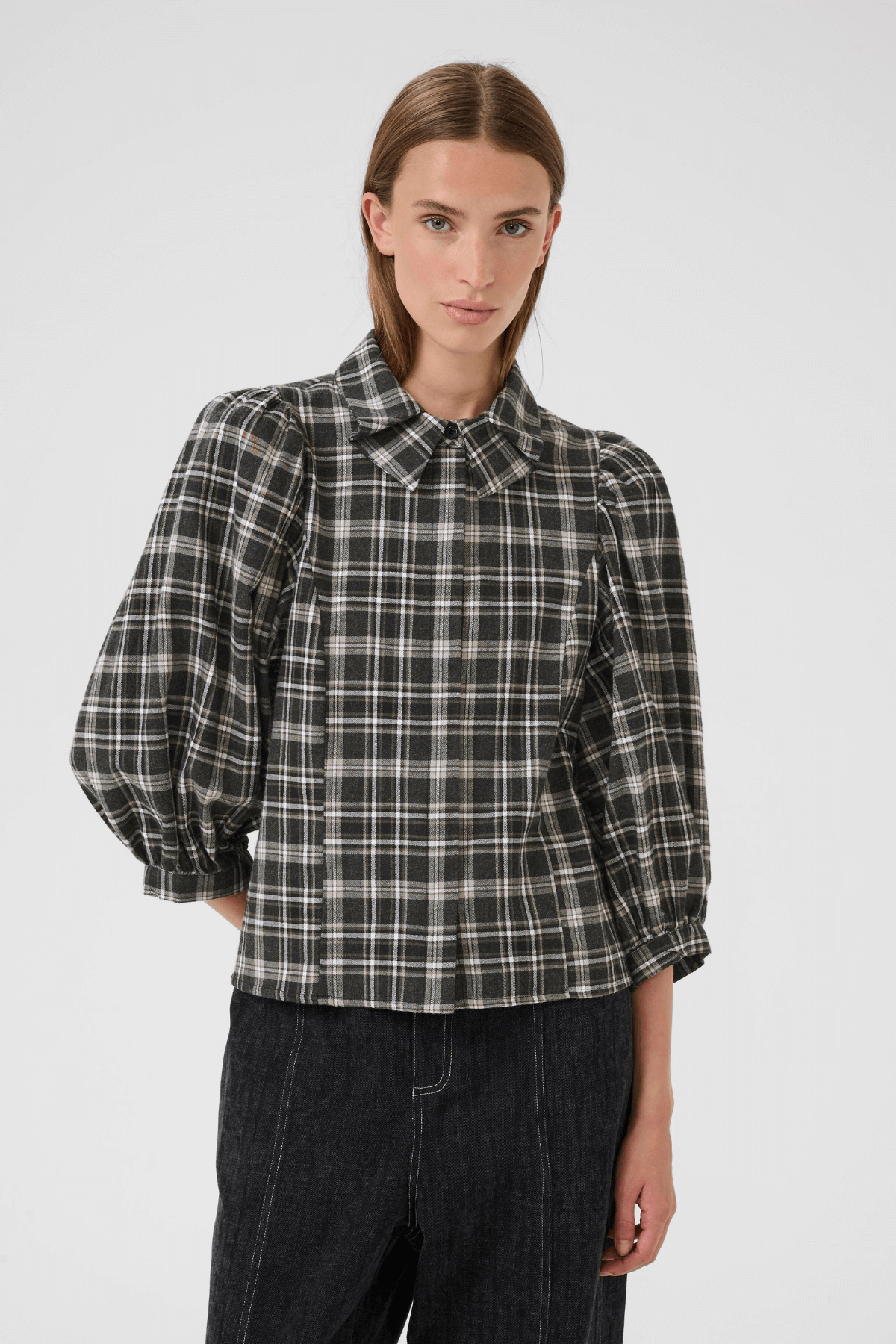 BELIS FROSTY BLOUSE THUNDERSTORM CHECK