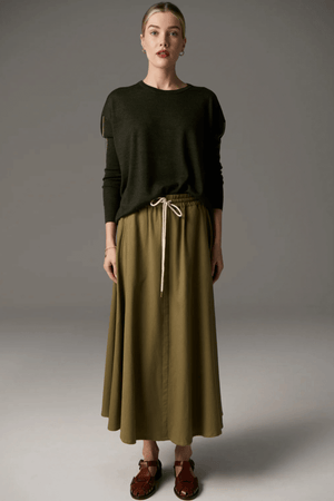 BENNET DRAPE BACK KNIT KHAKI/INK/GREEN