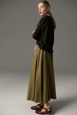 BENNET DRAPE BACK KNIT KHAKI/INK/GREEN