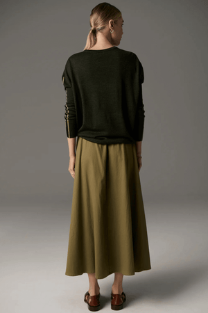 BENNET DRAPE BACK KNIT KHAKI/INK/GREEN