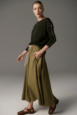 BENNET DRAPE BACK KNIT KHAKI/INK/GREEN