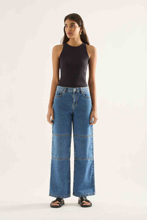 BIANCA MID WIDE LEG JEAN MOMENT MID BLUE