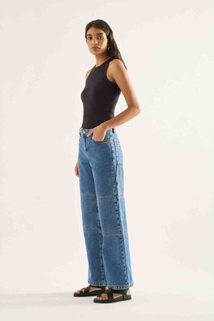 BIANCA MID WIDE LEG JEAN MOMENT MID BLUE