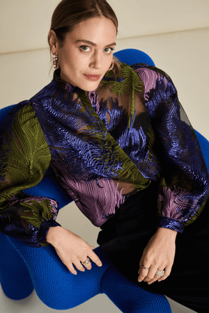 BLOUSE FESTIVE FEATHERS