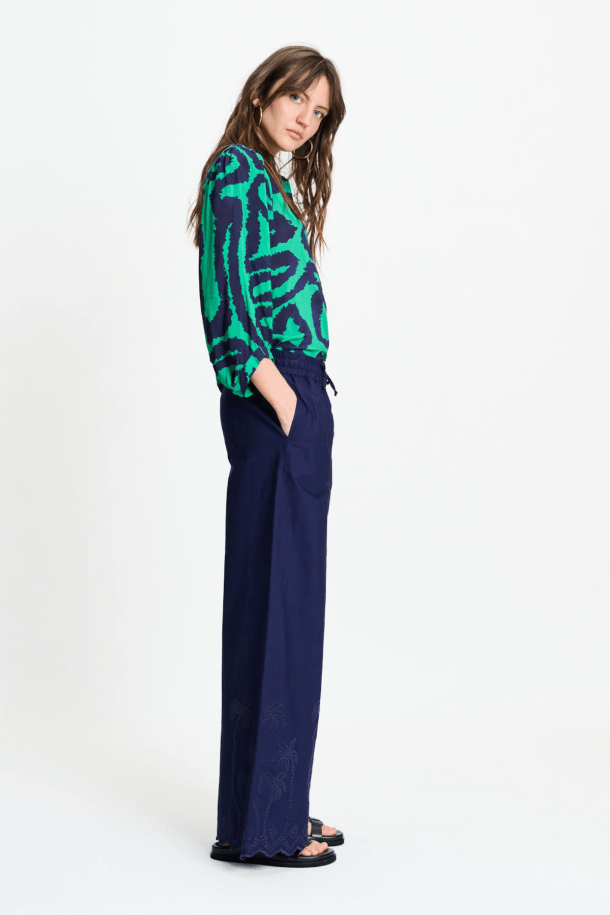 BLOUSE WAVES GREEN