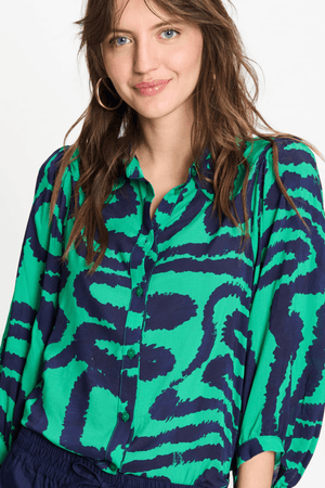 BLOUSE WAVES GREEN