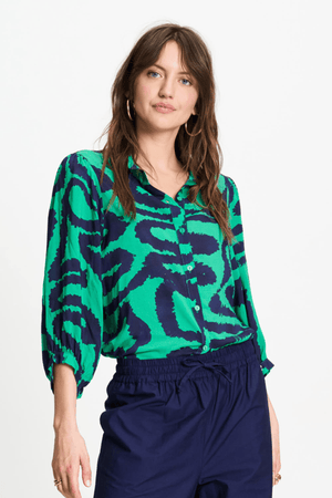 BLOUSE WAVES GREEN