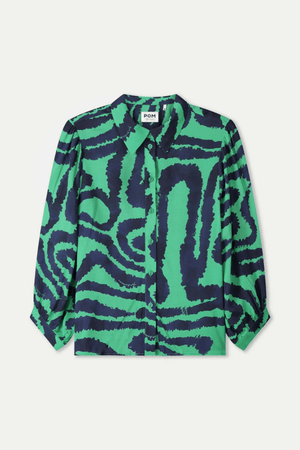 BLOUSE WAVES GREEN